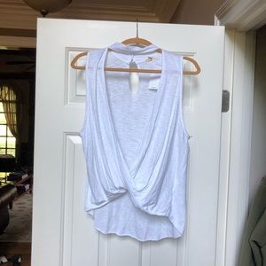 NWT white open front tank top